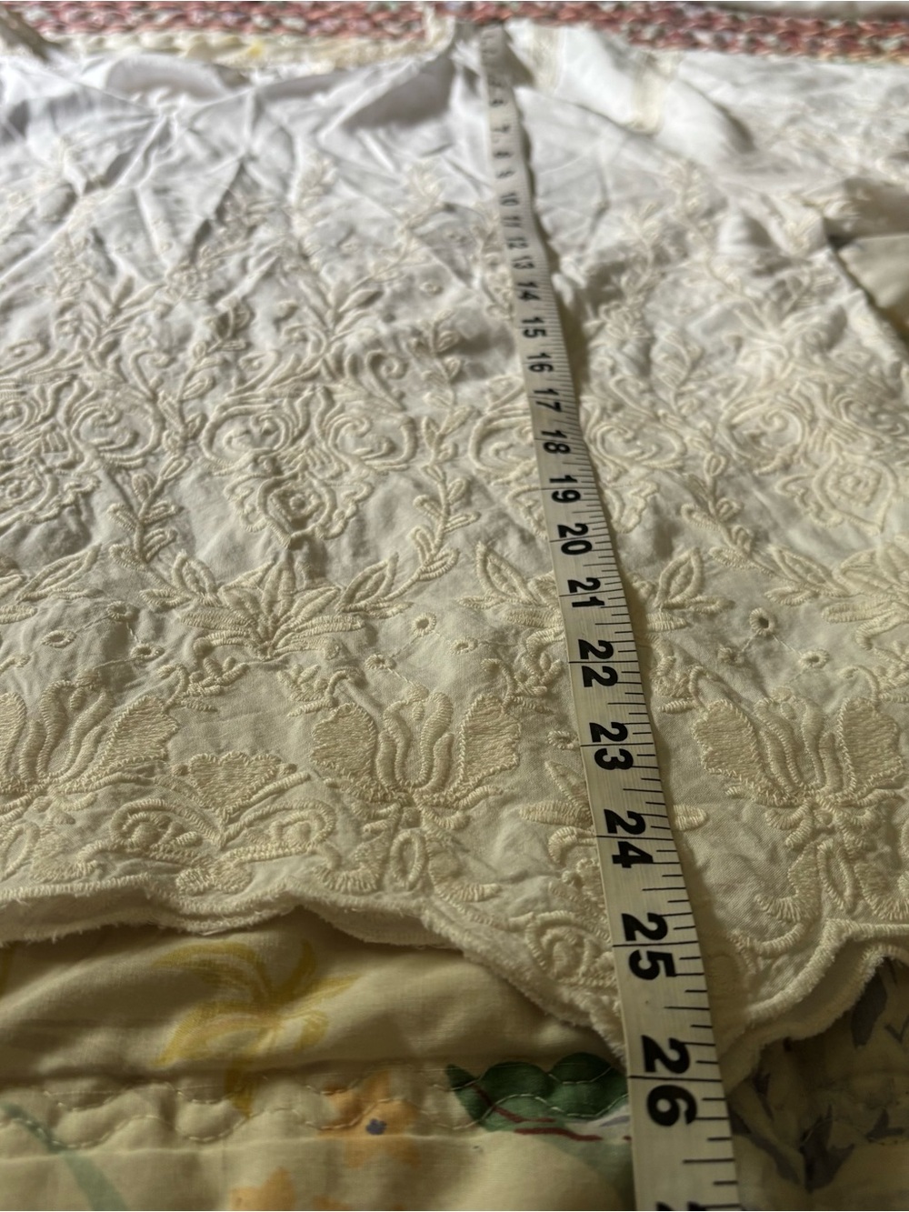 Cactus & Pearl Sz XL Embroidered White Cotton Peasant Boho Romantic Tunic top - Picture 9 of 11